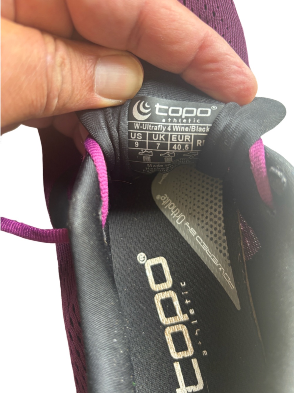 Topo Ultrafly 4 Athletic Shoes - Wine/Black Size 9 - Picture 7 of 9